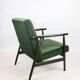 Vintage green olive easy chair, 1970s - dark wood
