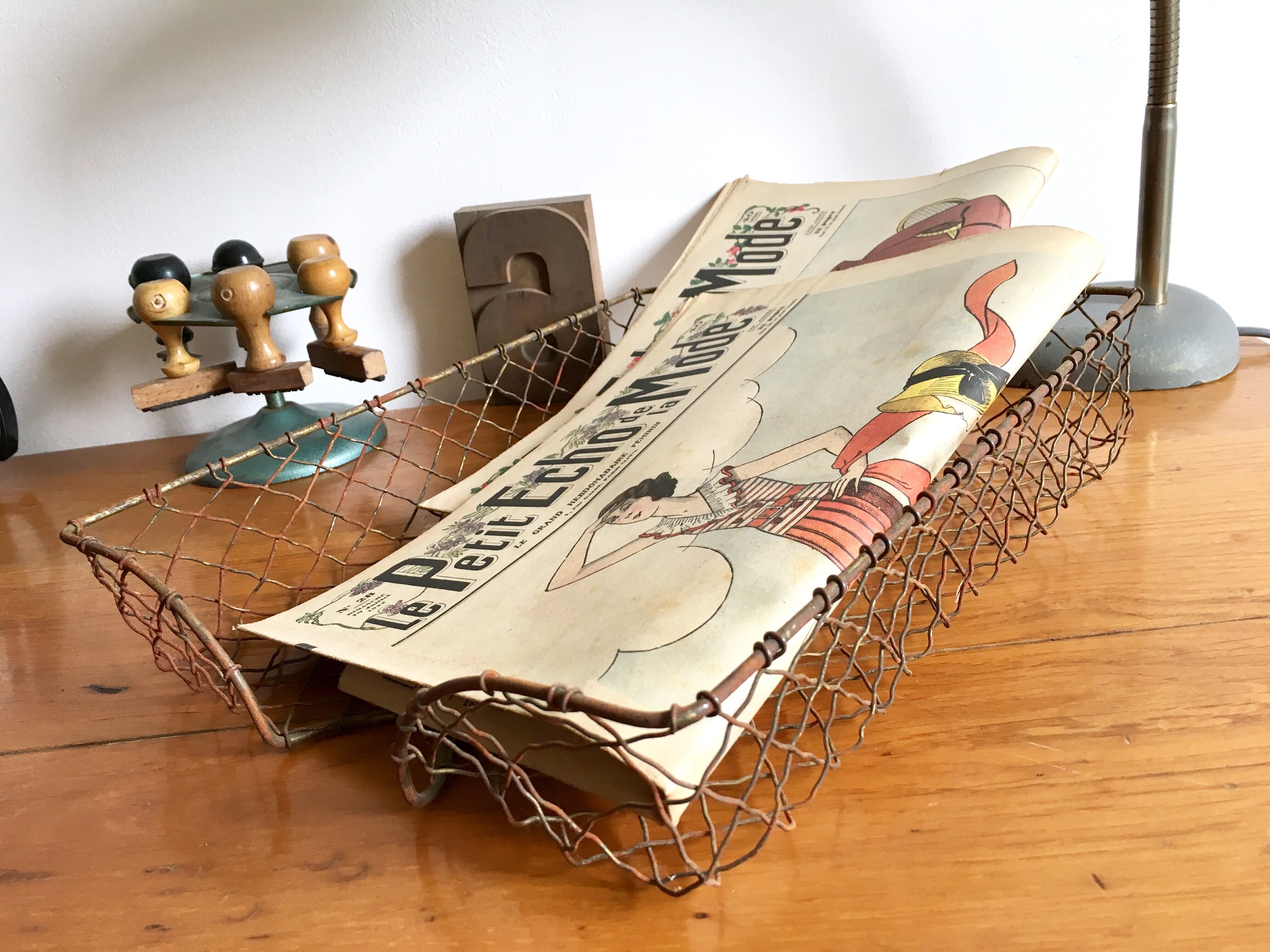 Metal wastebasket mail