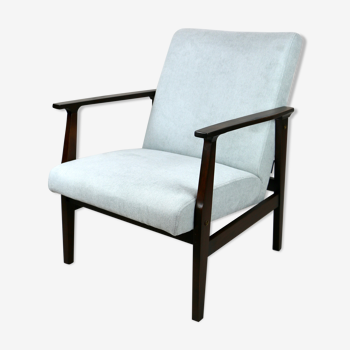 Fauteuil bleu clair vintage années 1970