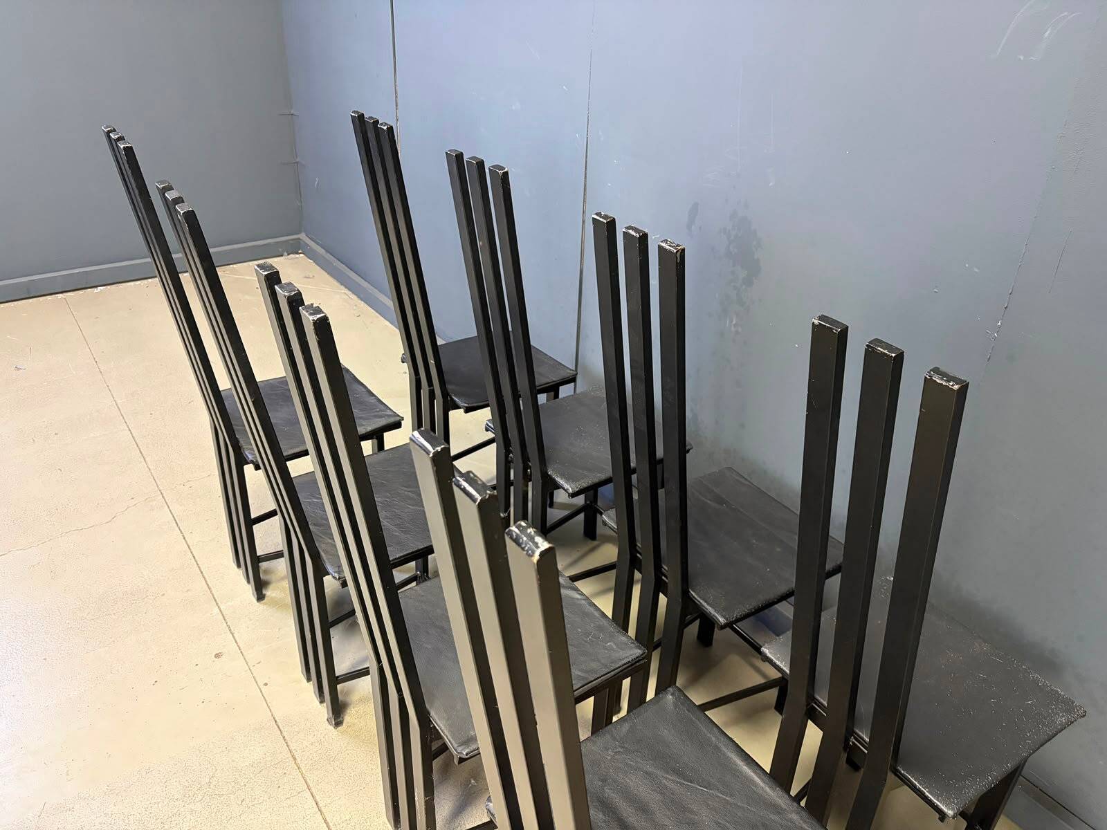 Vintage postmodern dining chairs set of 8, 1980s