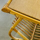 Bamboo and rattan coffee table, France 1960's