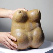 Grande Vénus sculpturale en grès, buste de femme, vintage signé, vintage 90