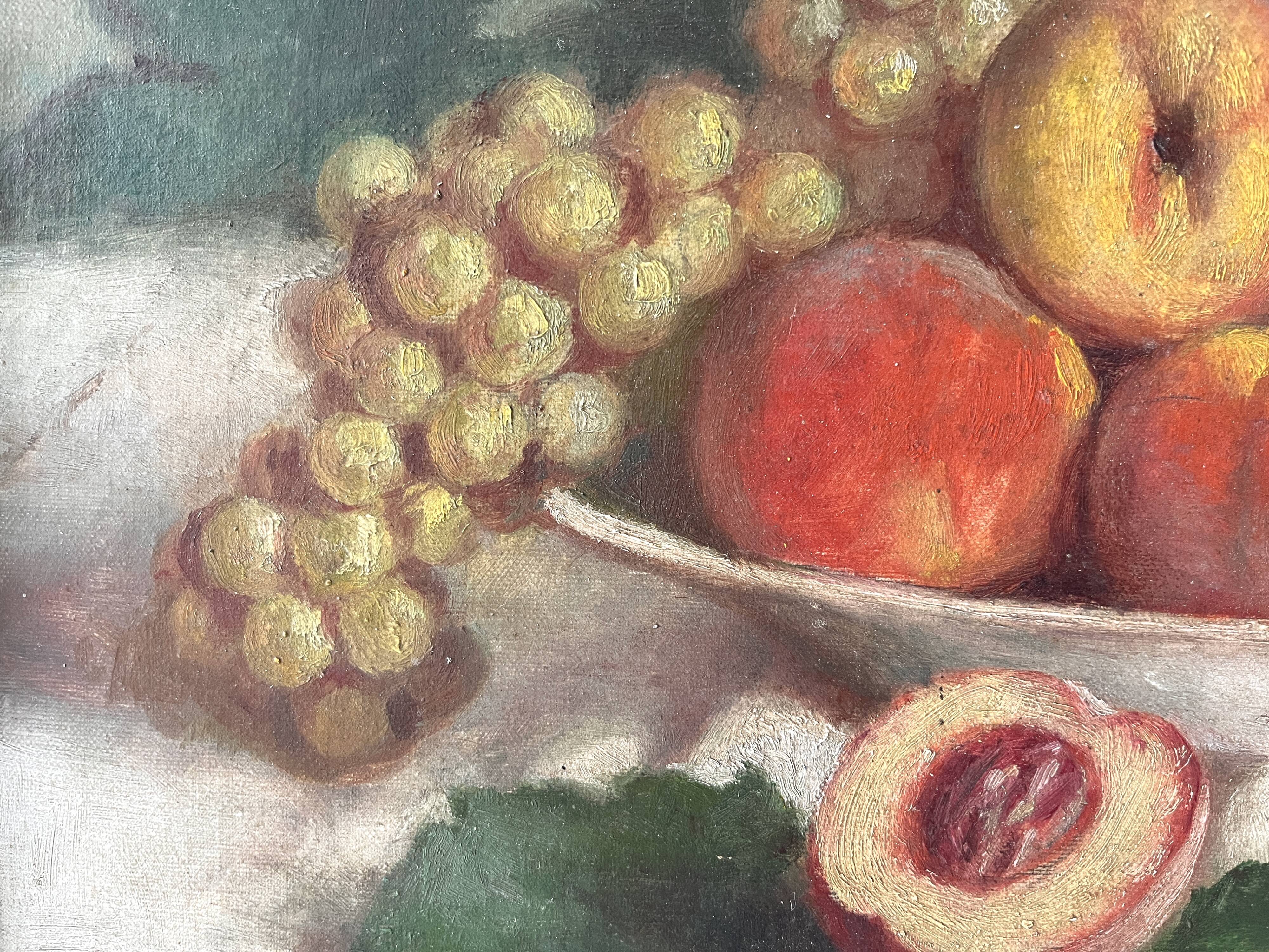 Still life with fruits, oil on canvas circa 1920