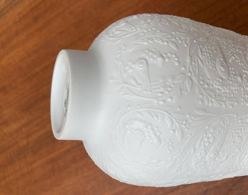 White porcelain candlestick from mid-century by Bjørn Wiinblad for Rosenthal.