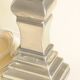 Pair of Satin Finished Pewter Lamp Bases - Tiered Geometric Column