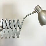 Grey industrial scissor wall lamp from erpe, 1960s