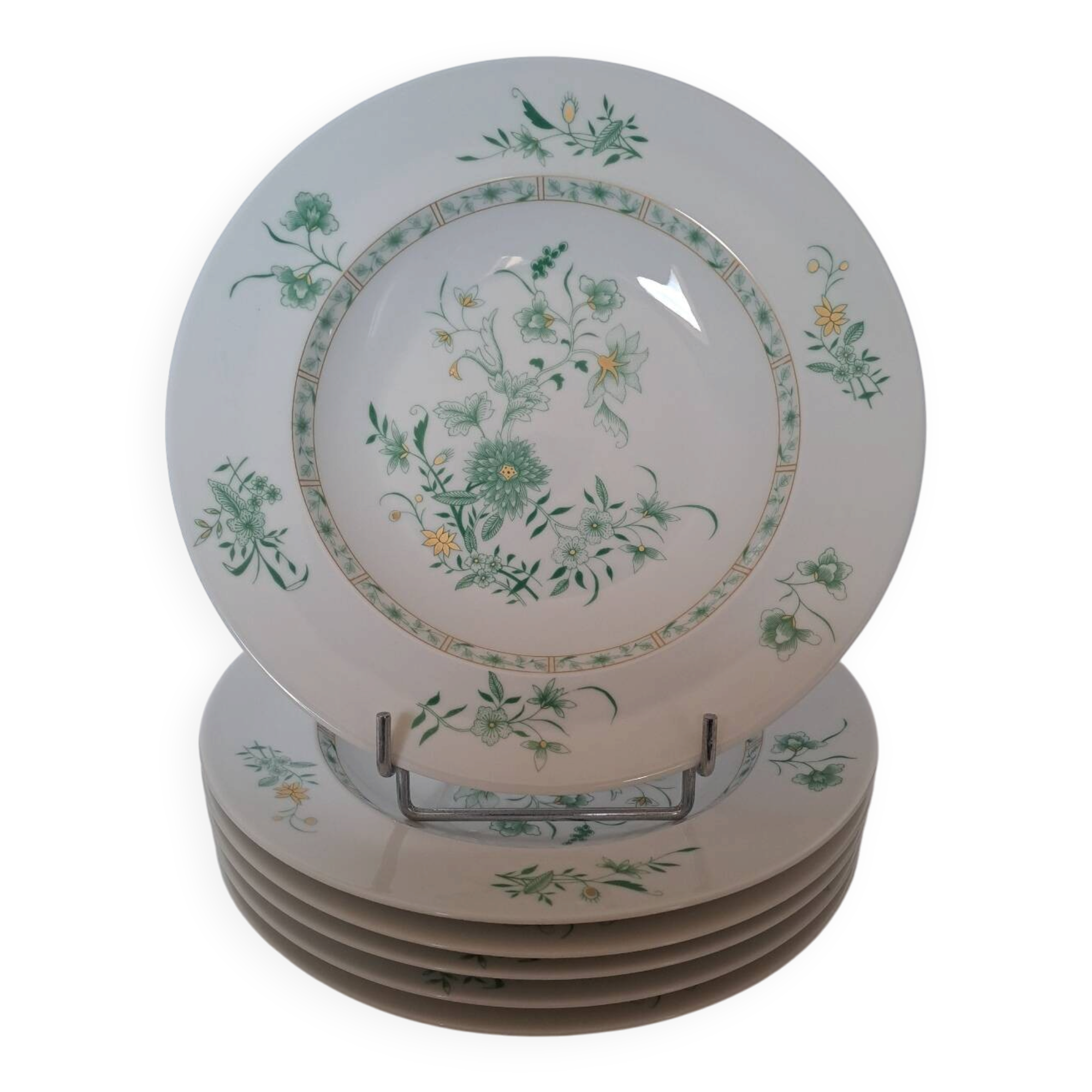 6 deep plates in porcelain by Bernardaud, model Beijing.