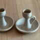 Set of 2 stoneware candlesticks from the marsh.