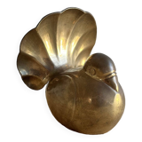 Peacock statuette in vintage brass