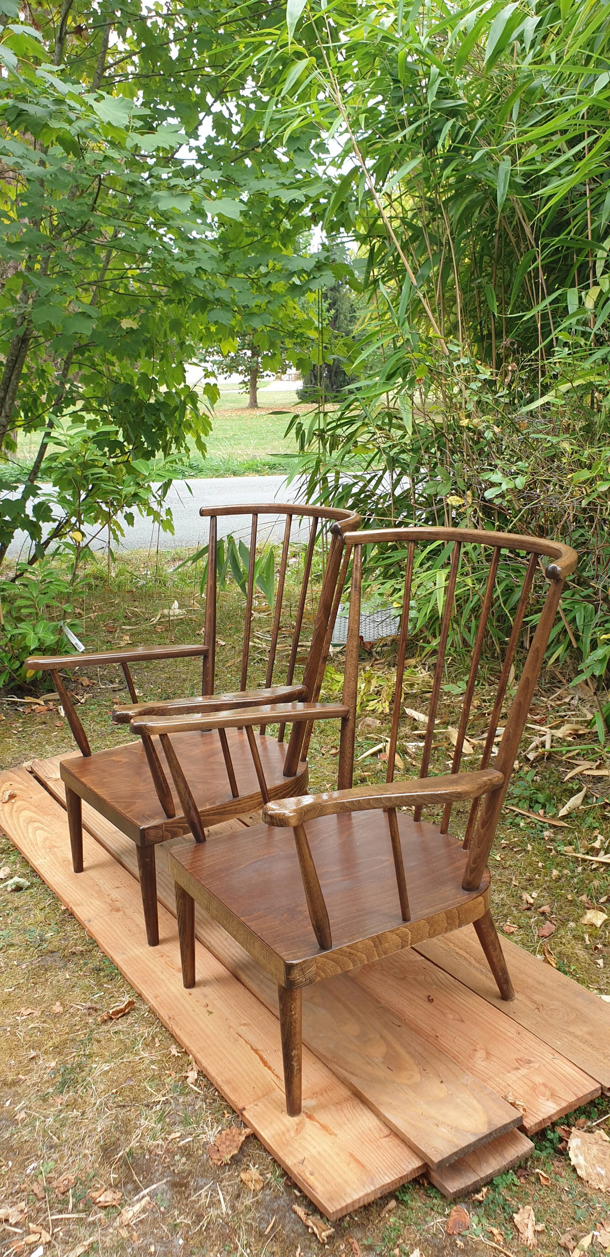 Baumann fan armchair pair