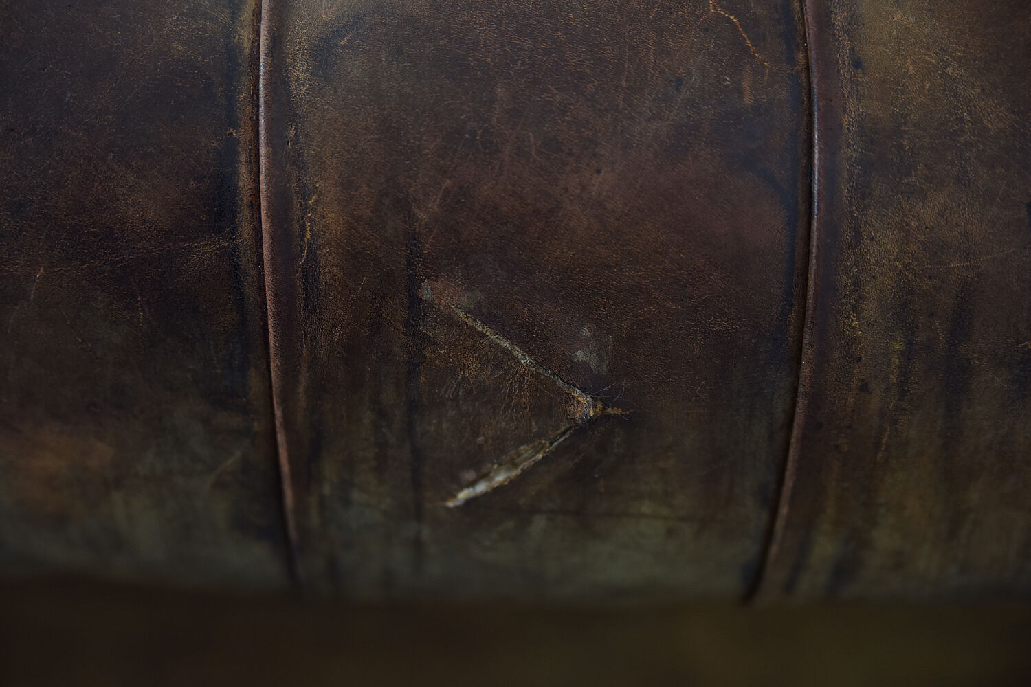 Antique brown leather chesterfield sofa, 1920s