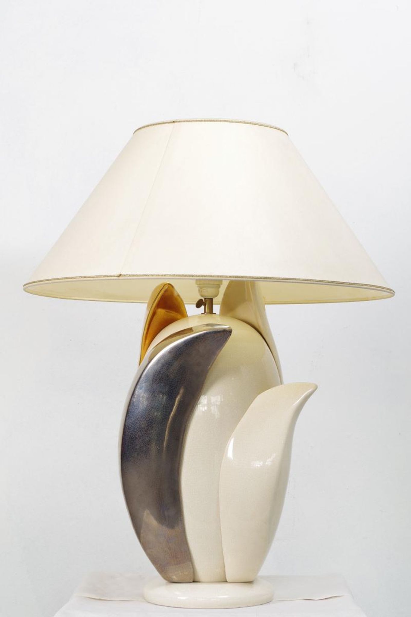 Lampe de bureau vintage florale par Francois Chatain