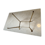 Vintage coffee table (1950s) with a glass top - bronze legs