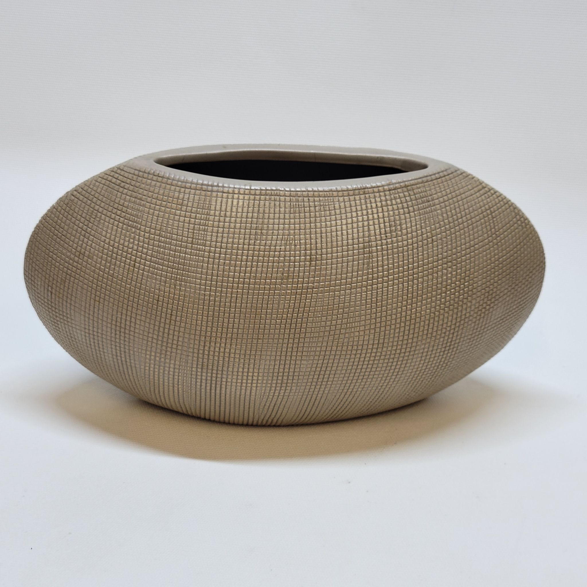 Vase lentille en céramique beige