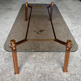 Table basse vintage cuivree 1950