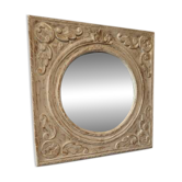 Cerused wooden mirror