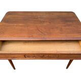 Bureau en noyer art-deco 1 tiroir
