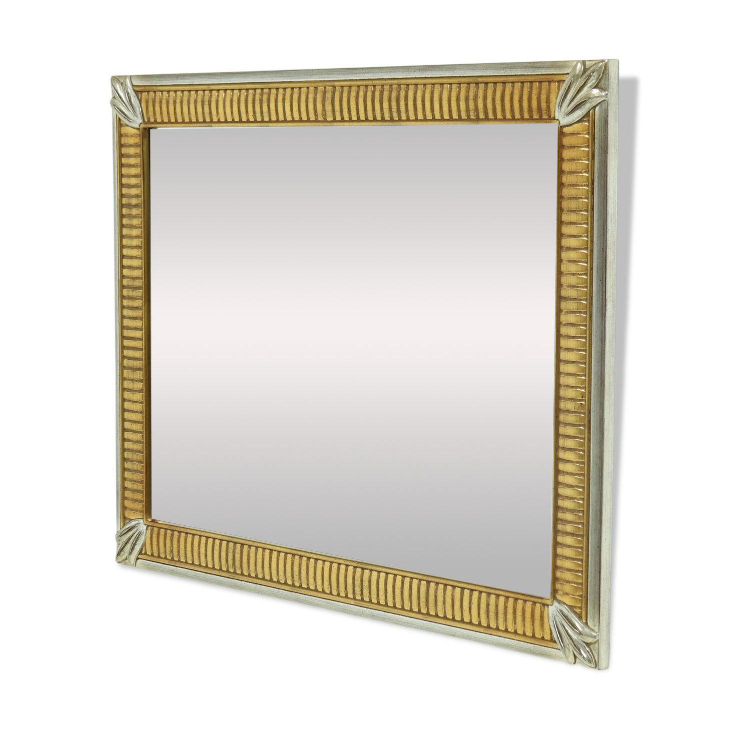Large Decorative Gold Plated Mirror by Deknudt Belgium 1980s