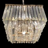 Mid-century murano glass prism flushmount