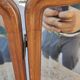 Rocaille dressing table marble top, one drawer
