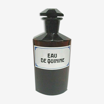 Flacon en verre brun " Eau de Quinine "