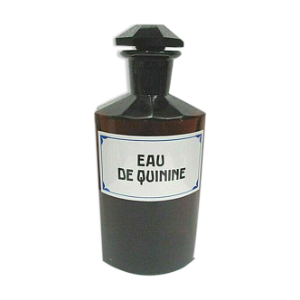 Flacon en verre brun " Eau de Quinine "