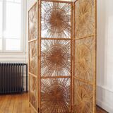 Peacock rattan screen