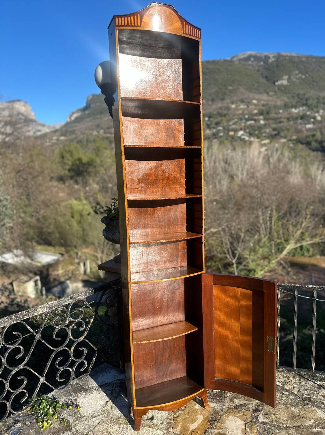 Flamed Mahogany Library in Regency style.