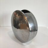 Series of two 70s style aluminum vases