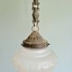 Art Deco pendant light in transparent satin glass, 1920s-30s
