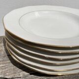 6 deep plates with gilding and white porcelain