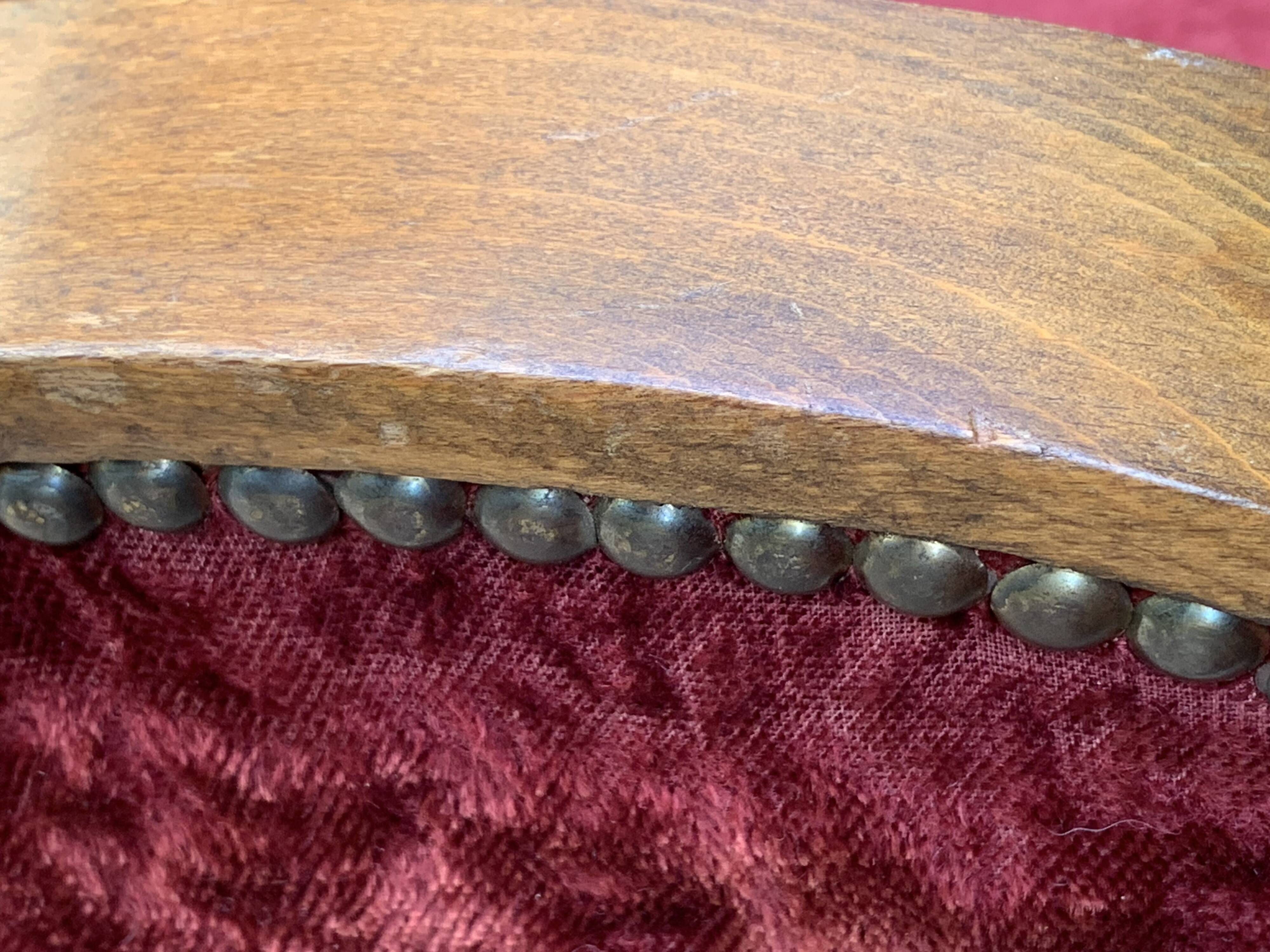 Pair of Art Deco club armchairs in burgundy red velvet, 1930s