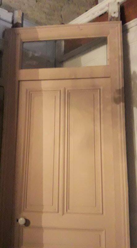 Haussmannian door 83x220.5cm with an old glazed transom frame.