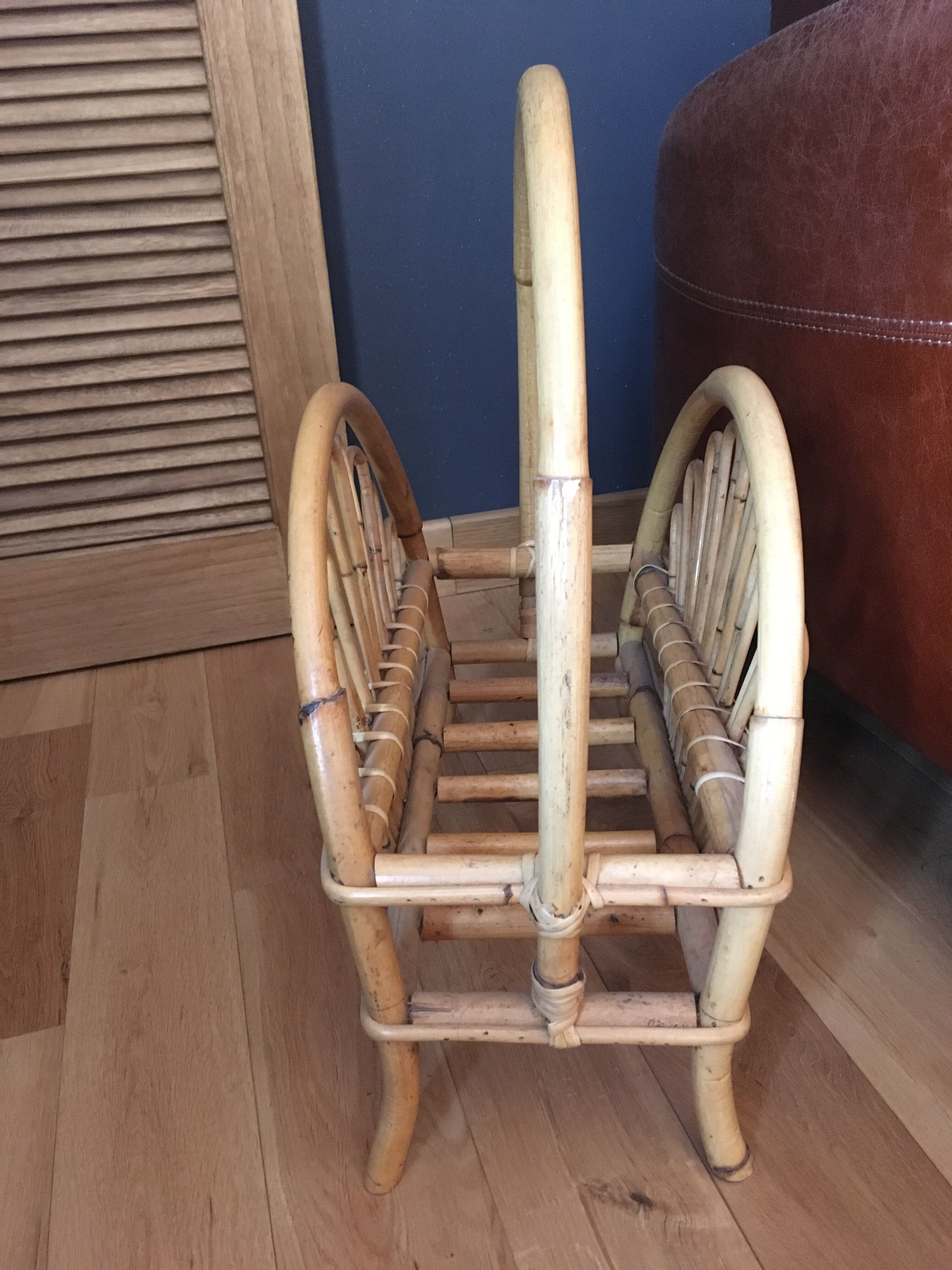 Rattan magazine rack