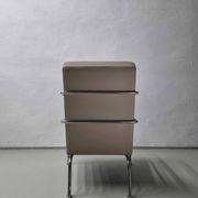 2 vintage nude leather "Cinema" easy chairs by Gunilla Allard for Lammhults | 1990s