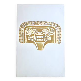 Original Pre-Columbian print, 1960s
