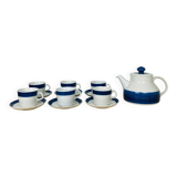 Tea set 6 cups ceramic Koka by Rörstrand Sweden, Scandinavian
