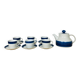 Service à thé théière 6 tasses céramique Koka par Rörstrand Suède, scandinave