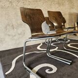 Set of 4 stacking chairs, 1970