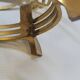 Antique gold metal and cobalt blue glass centerpiece planter