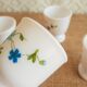 Lot de 4 coquetiers Arcopal modèle myosotis veronica vintage