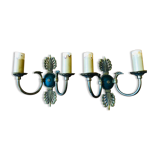 Nineteenth century brass wall lamps