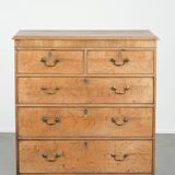 Large antique English blonde oak chest of drawers from the 18th century
