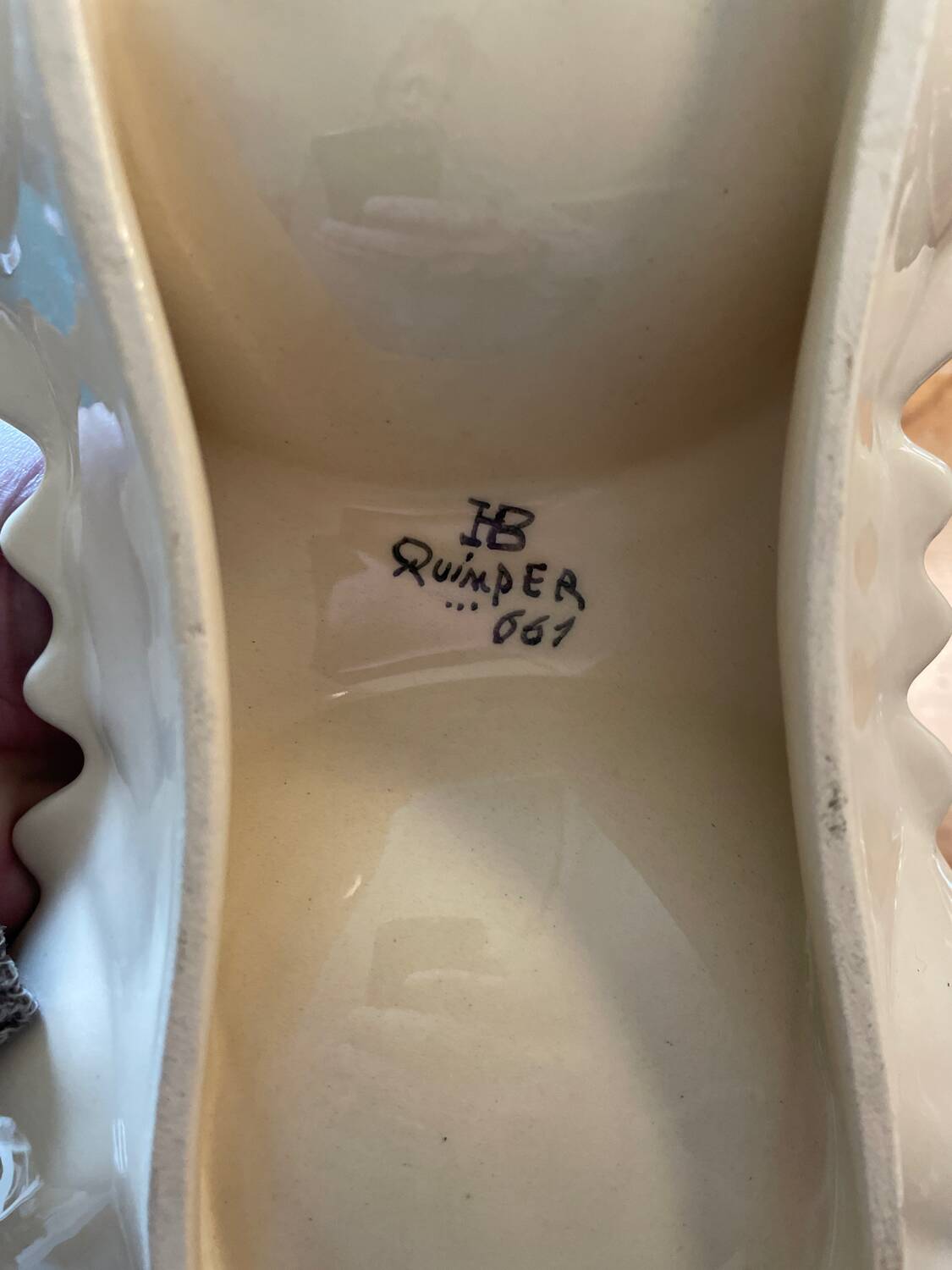 Henriot Quimper double earthenware bowl