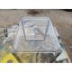 Table basse vintage chrome et plastique transparent