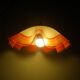 Berlingot pendant lamp from the 60s, white, orange and transparent glass