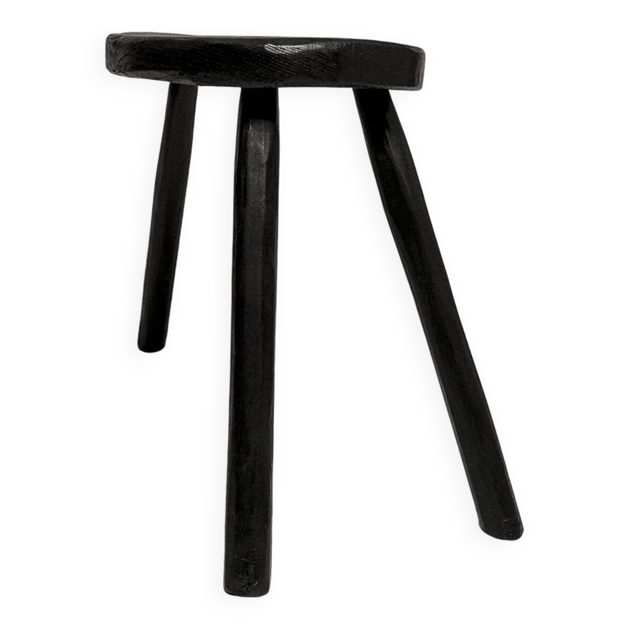 Burnt wood farm stool