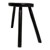 Tabouret de ferme bois brulé