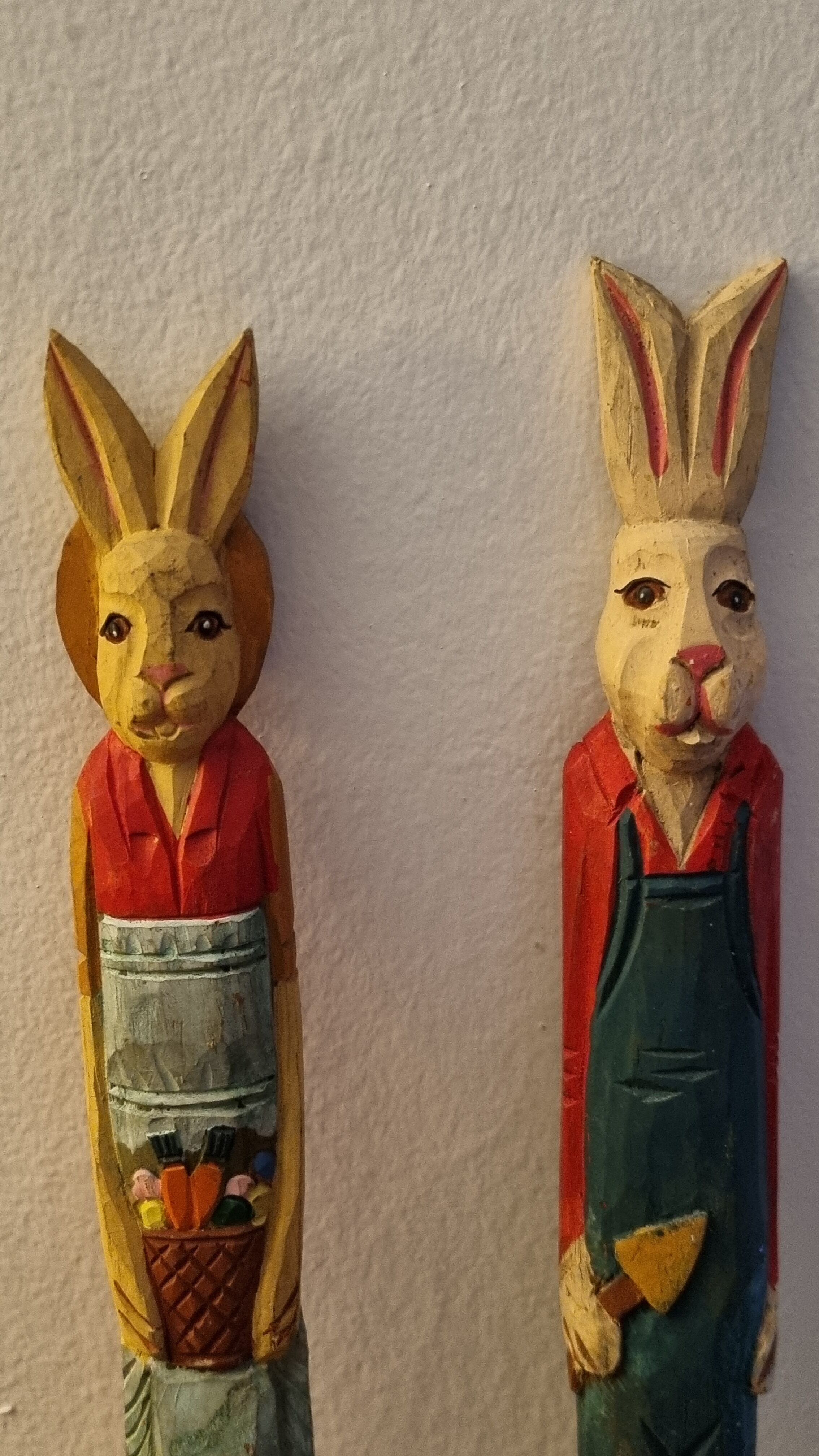 Lot wooden toys rabbits