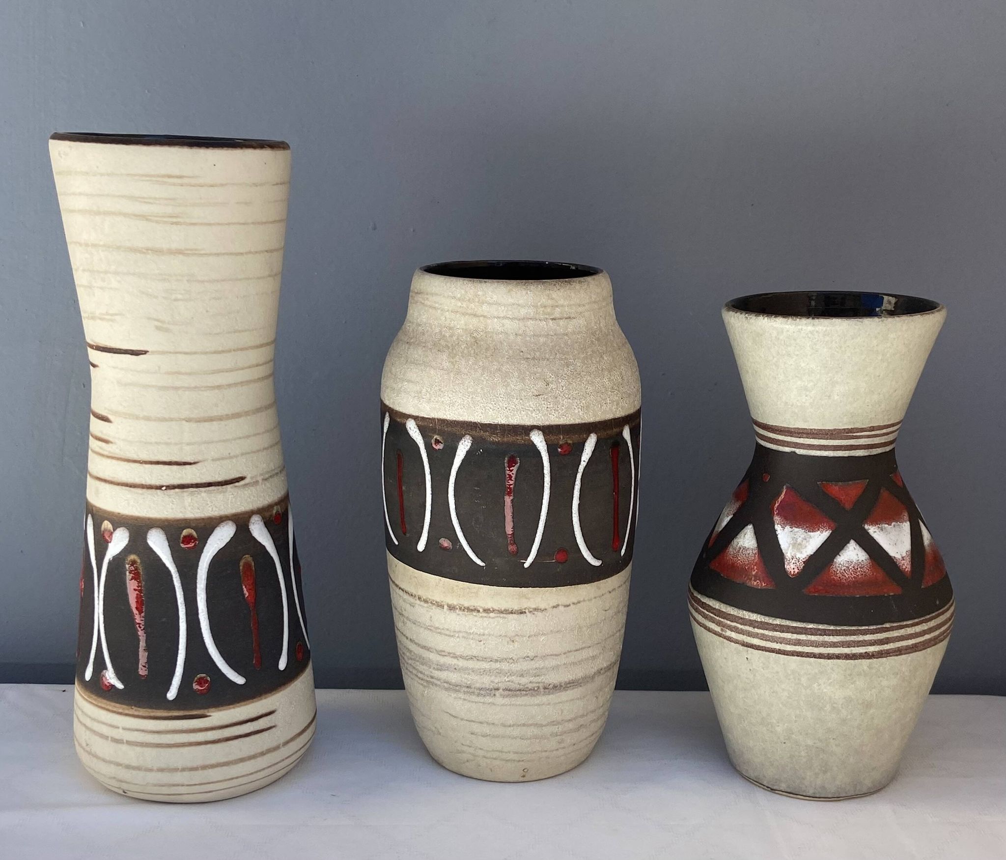3 vases West Germany en céramique